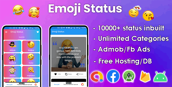 Emoji Status – 10000+ status Inbuilt, Ready to Publish