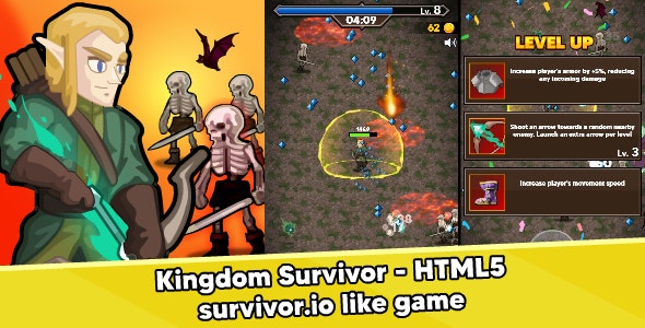 Kingdom Survivor – HTML5 survivor.io like game (Construct 3)