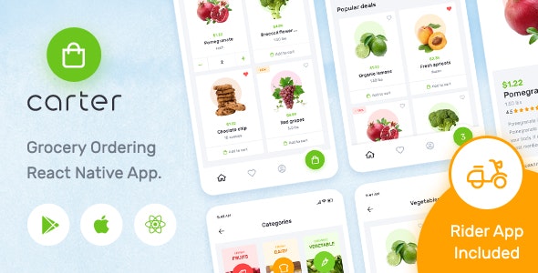 Carter — Grocery React Native App Template