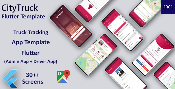 Truck Tracking Android + iOS App Template | 2 Apps | Truck App | Flutter 2 | CityTruck