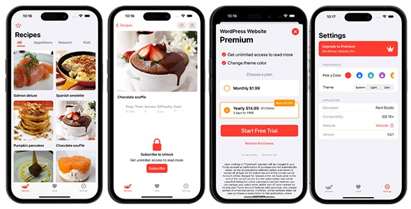 Recipe iOS WordPress App – SwiftUI Full Application