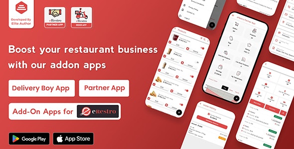 eRestro –  Flutter Restaurant Partner  Delivery Boy App | Rider App for Multi Restaurant System