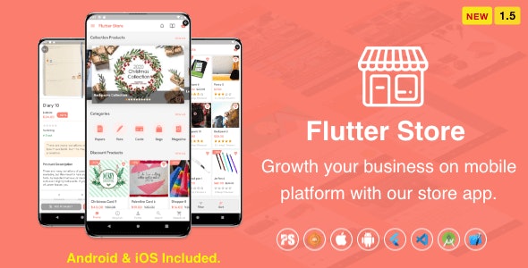 Flutter Store ( Ecommerce Mobile App for iOS & Android with same backend )