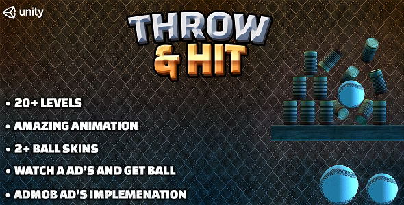 Throw & Hit : Ball & Can Game for Android with AdMob Ad Integration