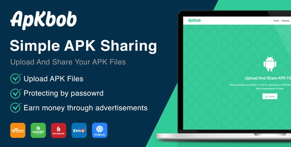 Apkbob – Simple APK Sharing Platform + Universal Storage Add-ons Bundle