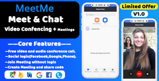 MeetMe – Meeting, Webinar, Online Training, Jiomeet, Zoom Clone, Meet Clone