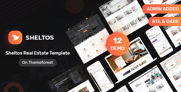 Sheltos – Real Estate HTML Template + Admin Template + Email Template