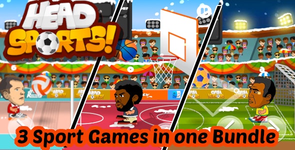 Head Sports Unity (Android and iOS) Project With Admob – 3 Sport Games in 1 Bundle