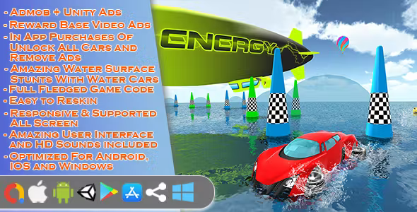 Water Floating Car Stunt Game Unity 3D