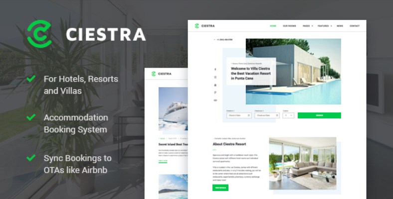 Hotel Booking WordPress Theme – Ciestra 1.7.0