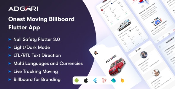 Onest Moving Billboard Flutter And Web Application