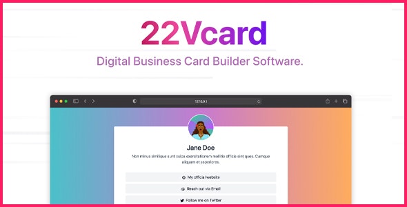 22Vcard – Digital Business Card Builder (SAAS) [Regular License] 6.0.0