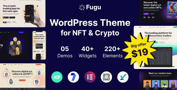 Fugu – NFT  Crypto WordPress Theme 1.0.1