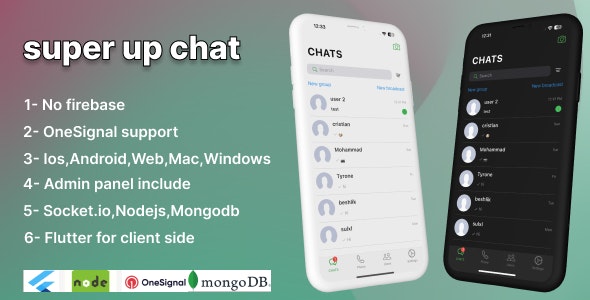 SuperUp – Cupertino Theme Full Whatsapp Clone Socket.io | Mongodb | Flutter