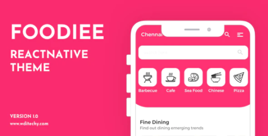 Foodiee React Native Restaurant Theme/Templates