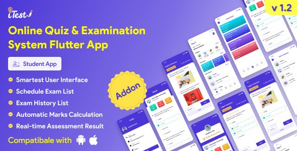 iTest – Online Quiz  Examination System Flutter Mobile App