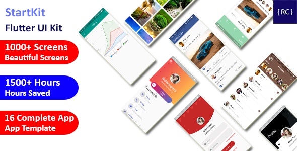 Flutter UI Kit – StartKit | UI Component | Flutter Material Widget | Integration 10.2