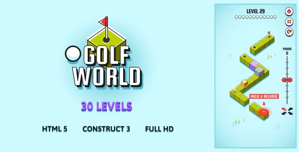 Golf World – HTML5 Game (Construct3)