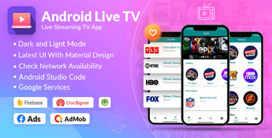 Android Live Tv Streaming | Admob, Facebook, Onesignal