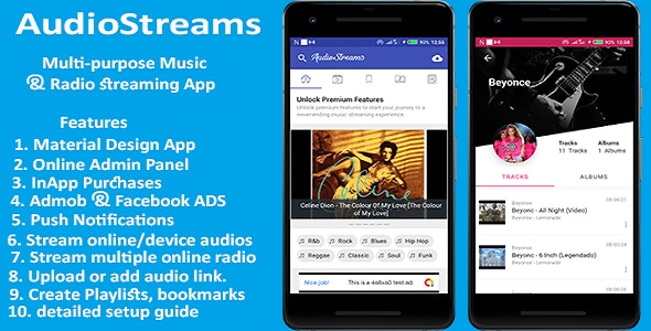 AudioStreams – Multi-purpose Music & Radio Streaming app