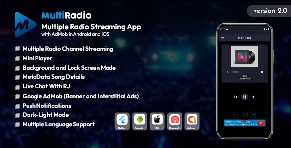 Multi Radio – Android and iOS Multiple Radio Channel App with AdMob