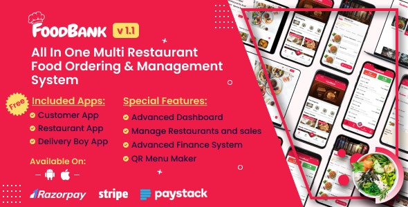 FoodBank – All In One Multi Restaurant Food Ordering  Management System