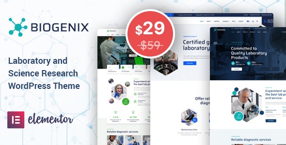 Biogenix – Science Research  Laboratory WP Theme