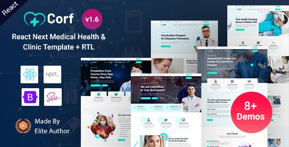 Corf – Doctor Medical Health React Nextjs Template