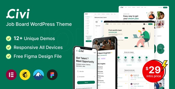 Civi – Job Board, Freelance Marketplace WordPress Theme