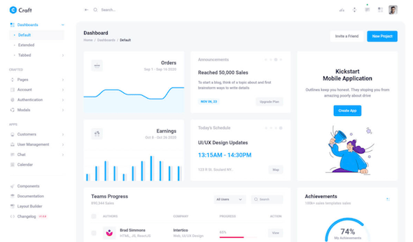 Craft – Bootstrap 5 Admin Dashboard Template