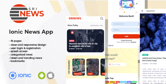 Sri News – Ionic 6 News App Template