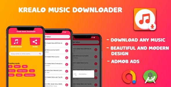 Krealo Music Downloader 2021 – Android Source Code