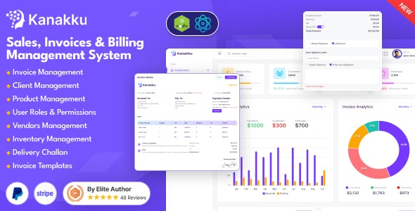 Kanakku – Invoice and Billing Management Application System (React + Node)