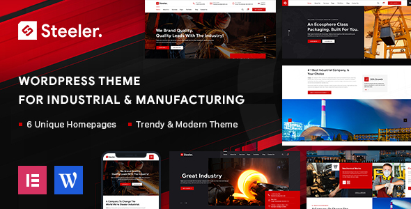 Steeler – Industrial  Manufacturing WordPress Theme 1.3.2