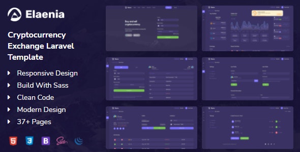 Elaenia – Cryptocurrency Exchange Dashboard Laravel Template