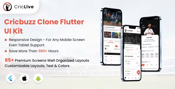 CricLive – Cricbuzz Clone Flutter UI Kit