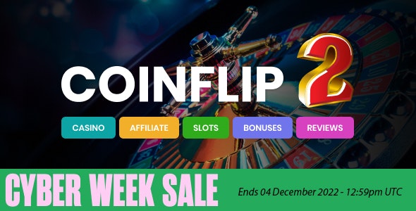 Coinflip – Casino Affiliate  Gambling WordPress Theme