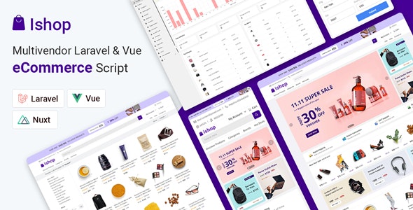 Ishop – Multivendor Laravel  Vue eCommerce CMS [Extended Version]