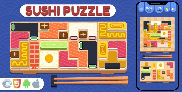 Premium Game Sushi Puzzle – HTML5, Construct 3