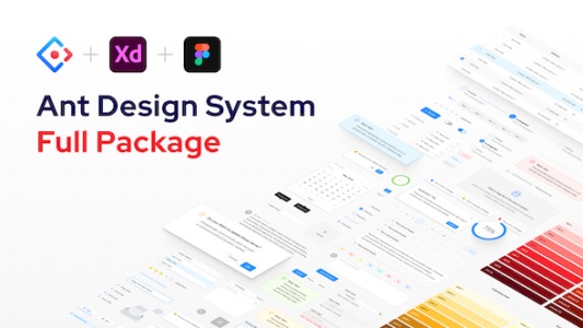 Ant Design System for Figma (Light and Dark theme) Adobe XD (Light theme) – Full Package