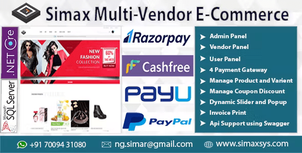 Simax Multi-Vendor E-Commerce in Dot Net Core
