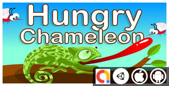 Hungry Chameleon Unity Casual Game For Android and iOS Game With Admob(Banner, Interstitial)