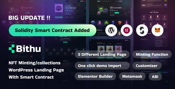 Bithu – NFT Minting/Collection WordPress Theme