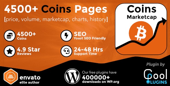 Coins MarketCap – WordPress Cryptocurrency Plugin 5.5.6