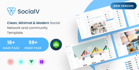 SocialV 5.0 – Vue 3, React Js, HTML Social Network  Community Bootstrap 5 Admin Template