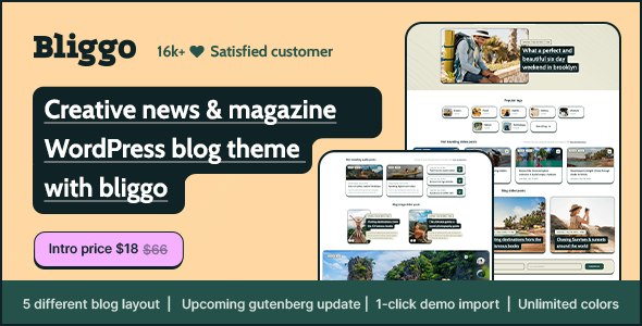 Bliggo – News  Magazine WordPress Blog Theme