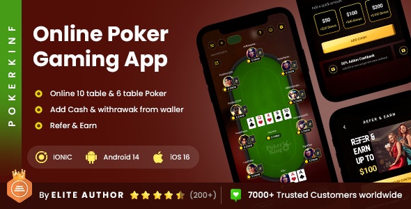 Online Poker Gaming App Template | PokerKing