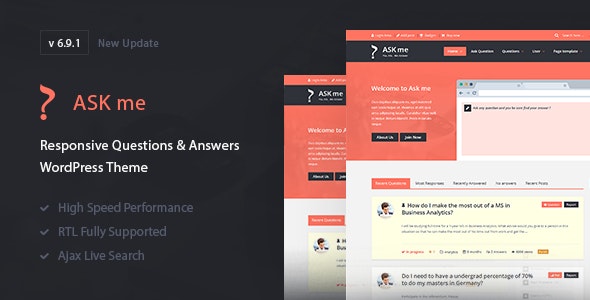 Ask Me – Responsive Questions  Answers WordPress