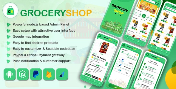 GroceryShop, Grocery, Food, E-commerce Application with Node.js Backend