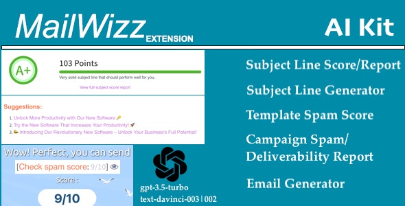 Mailwizz AI Kit – Spam and Subject Line Scoring with AI Content Generator